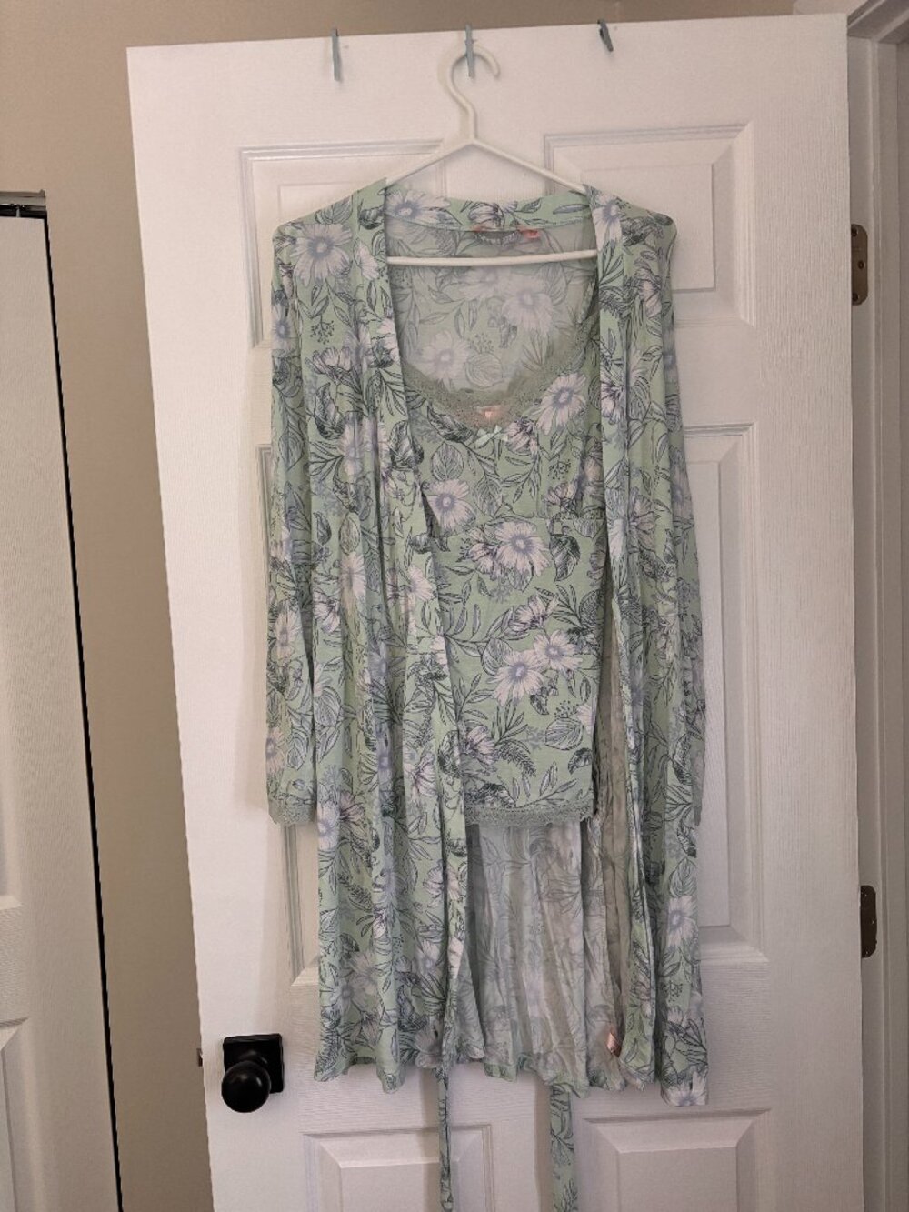 Mint Floral PJ Cami & Robe Set | Matching Lounge Set